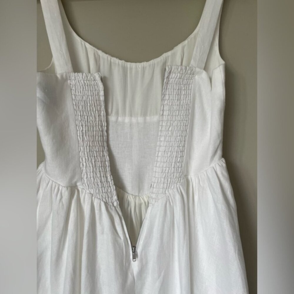NEW Reformation Balia Linen Sleeveless Midi Dress in White | US 4 UK 8 - Picture 12 of 16